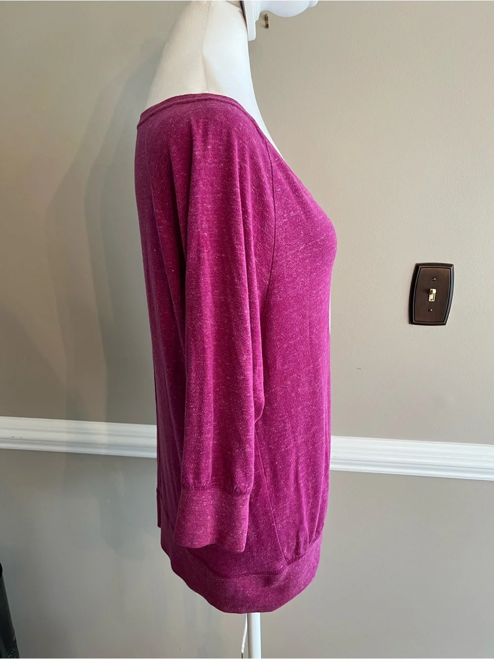 Nike Women's Scoop-Neck lightweight off shoulder pullover top in Magenta